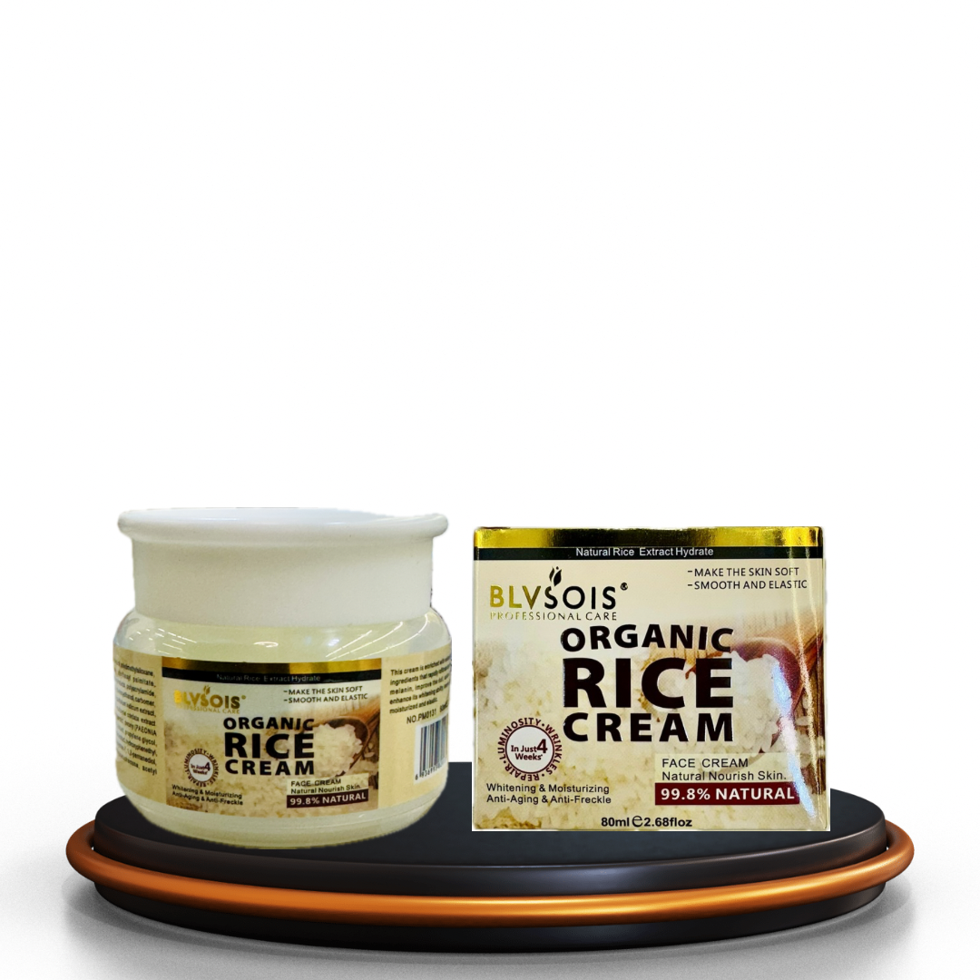 BLVSOIS Organic Rice Cream – 99.8% Natural Face Moisturizer | Whitening, Anti-Aging & Hydrating