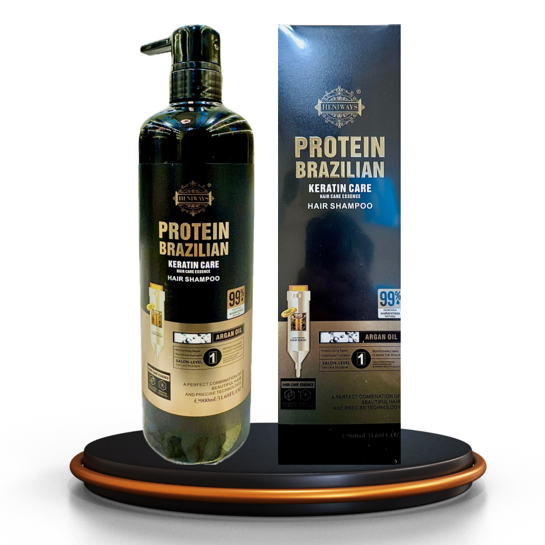 HENNAWAYS Protein Brazilian Keratin Care Shampoo – Argan Oil & Watercress Boost