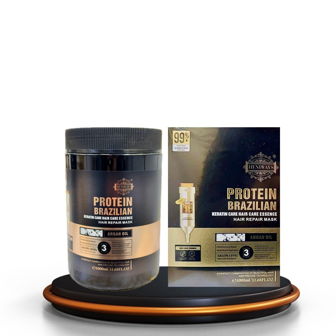 HENNAWAYS Brazilian Protein Keratin Hair Repair Mask – Argan Oil Power Boost