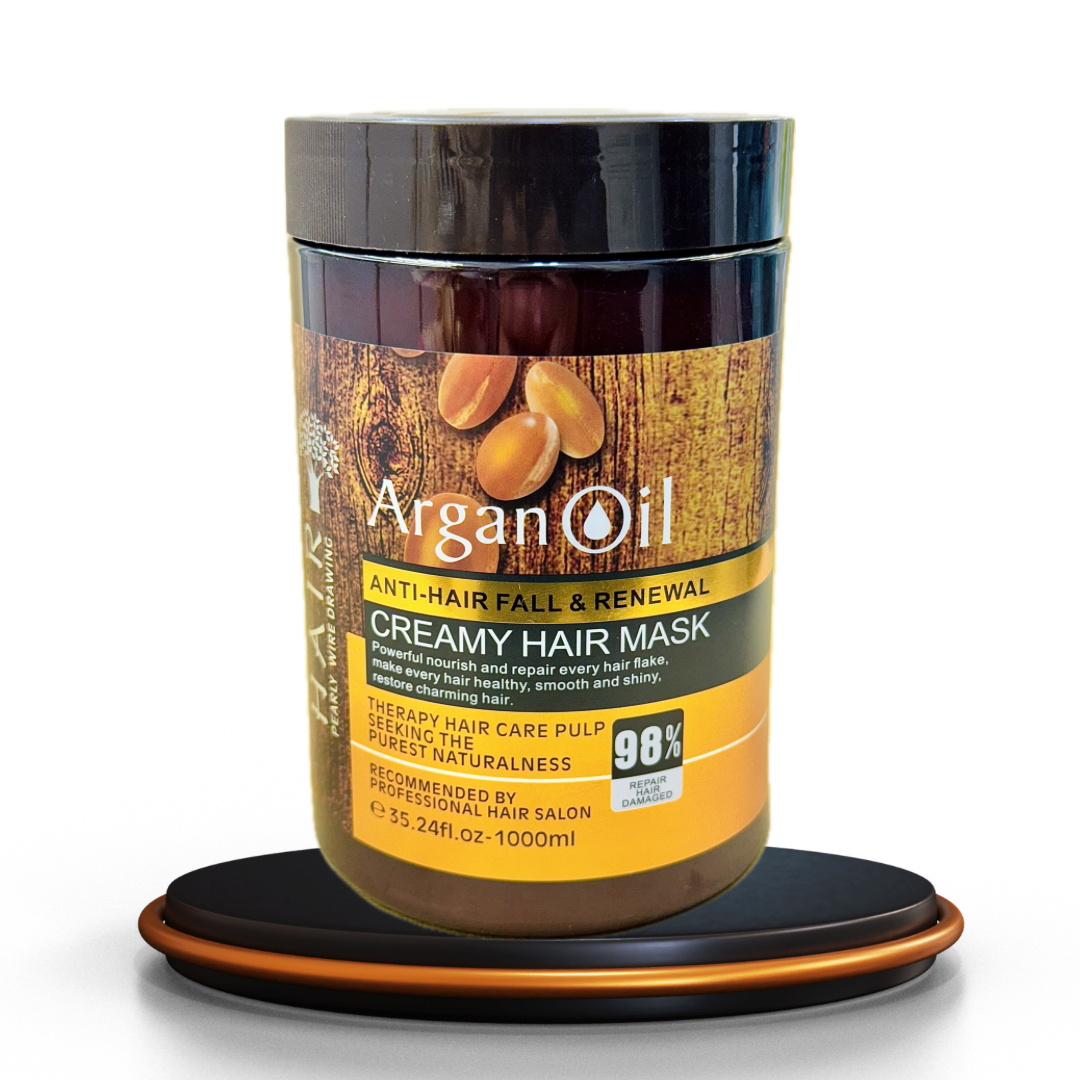 Argan Oil Creamy Hair Mask – Anti-Hair Fall & Renewal | 98% Natural | 1000ml