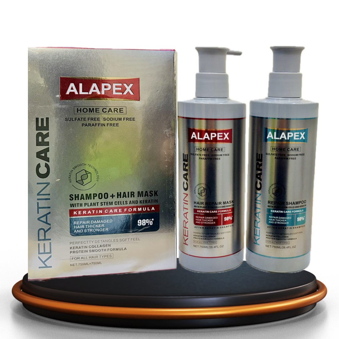 ALAPEX Home Care Keratin Care Set – Shampoo + Hair Mask